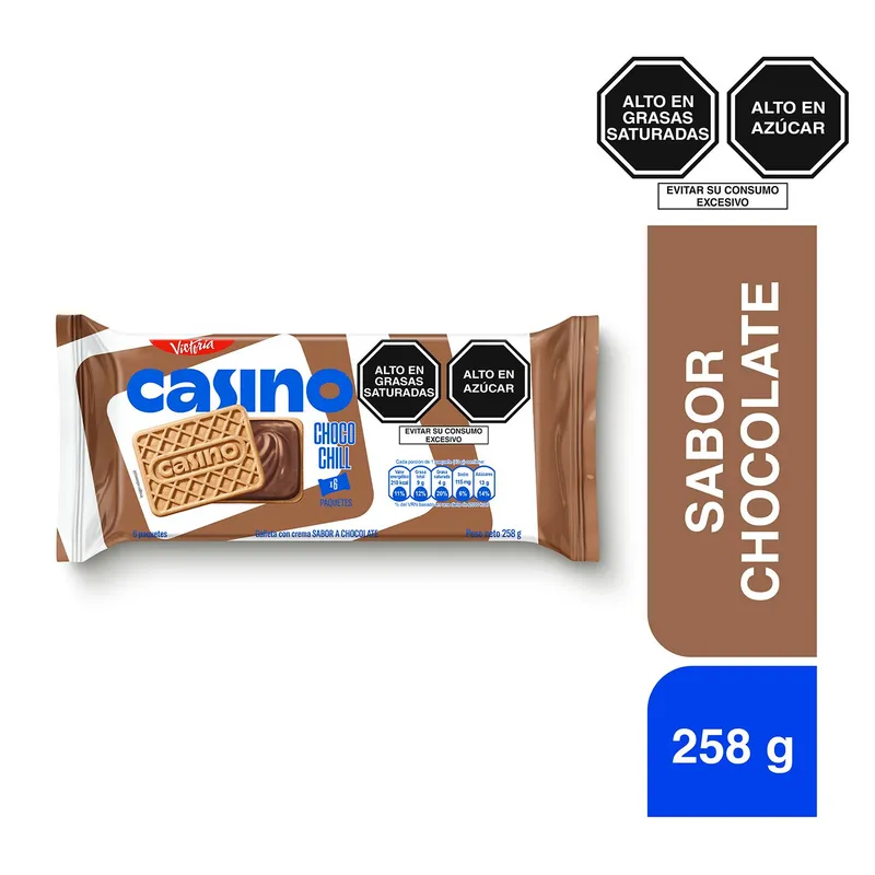 Galleta Casino Sabor Chocolate Sixpack 258 g