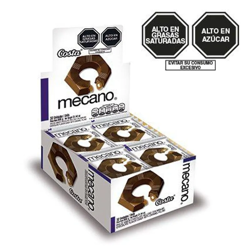GOLOSINA MECANO CHOCOLATE C/MANJAR DPL19G X 32UND