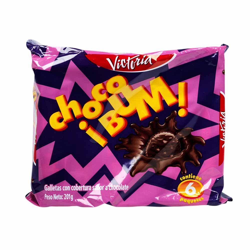 Galletas CHOCO ¡BUM! Bañadas con Sabor a Chocolate Paquete 6un